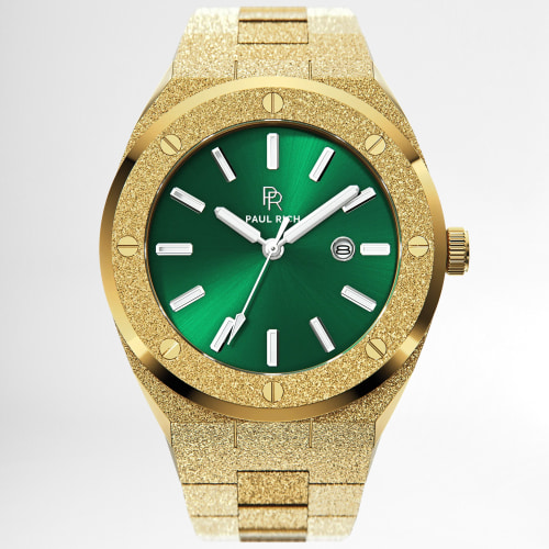 Montre Frosted King Jade 45mm Gold Green
