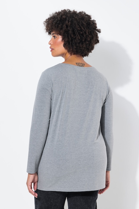 T-Shirt, Straight Fit, Löwenlkopf-Motiv, Langarm