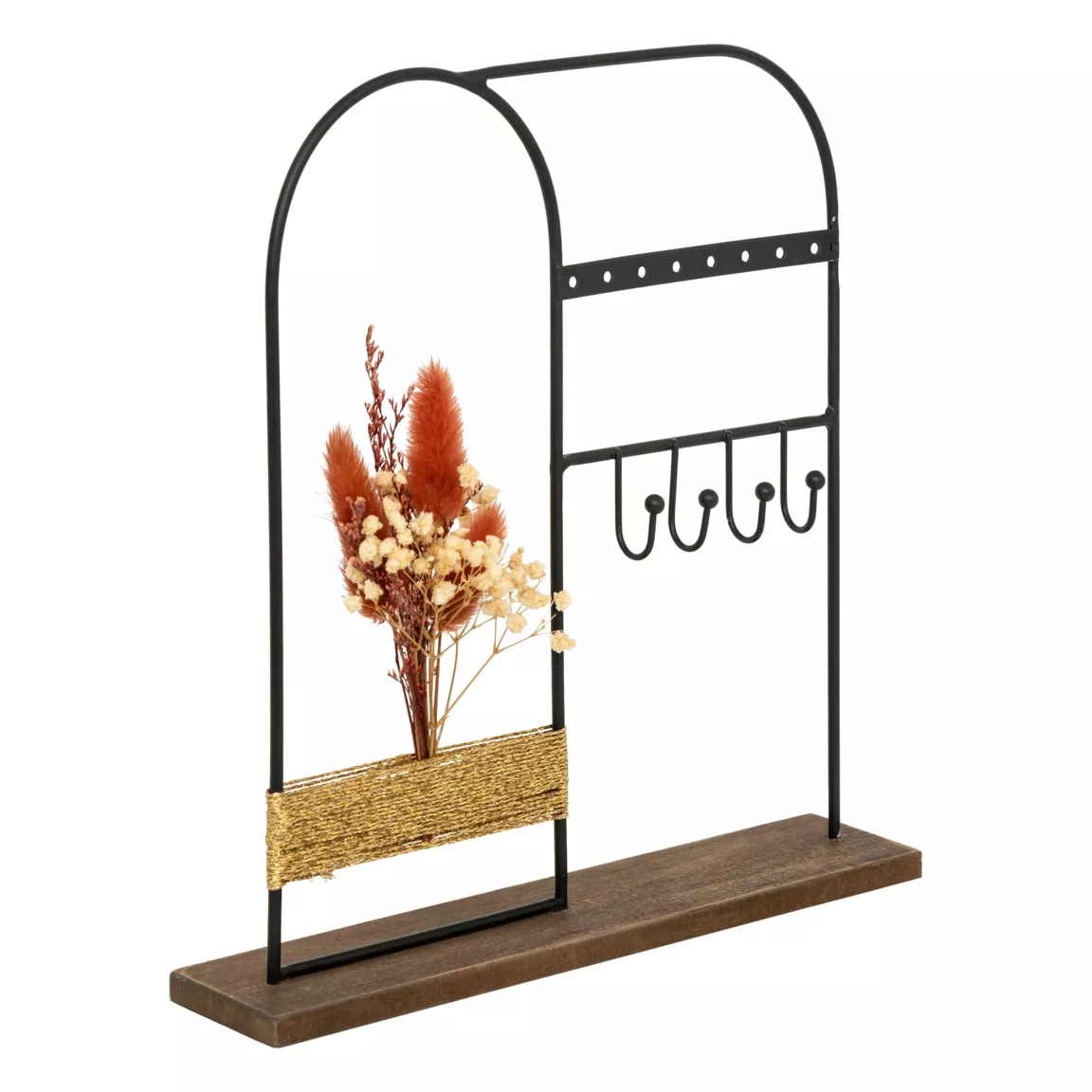 Porte bijoux métal et bois (H26 cm) Automne Noir