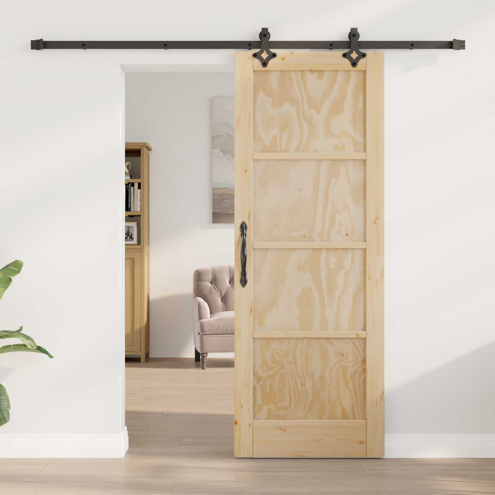vidaXL ORKDAL Schuifdeurenset Naturel en Zwart