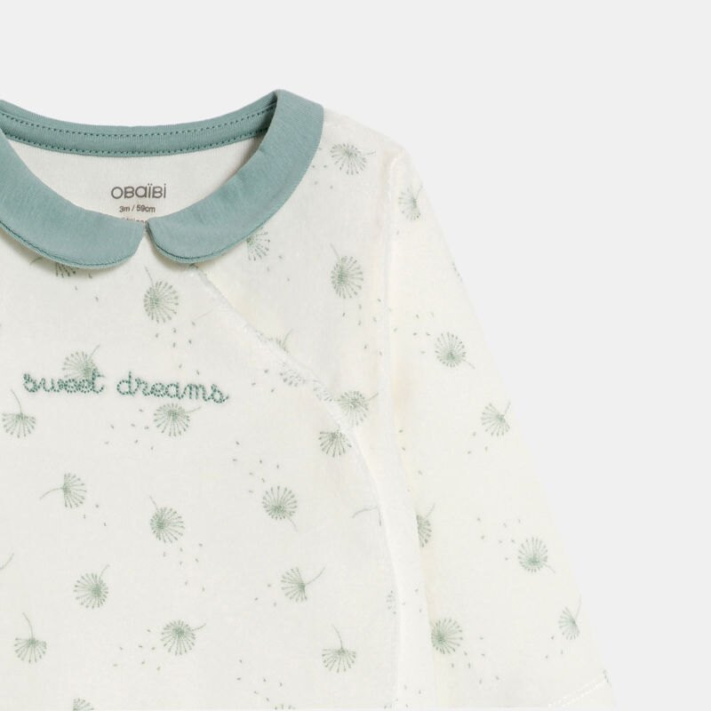 Dors-bien velours pissenlit vert bébé fille Vert