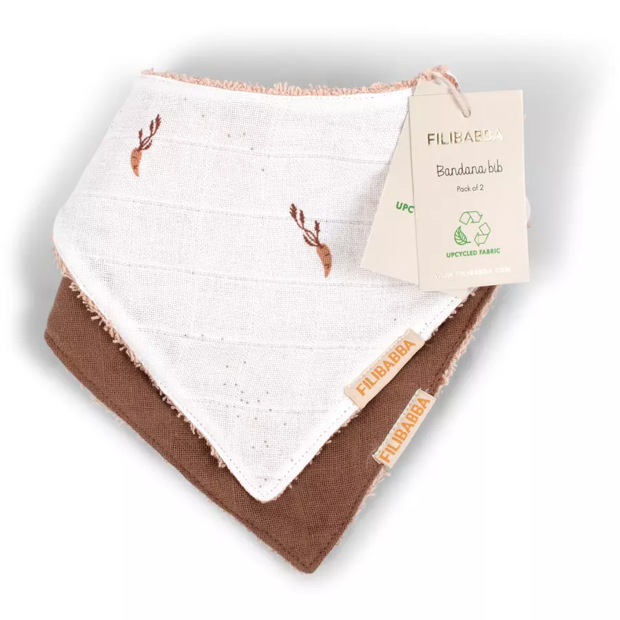 Filibabba Bandana-Lätzchen 2er-Pack - Carrot Thief