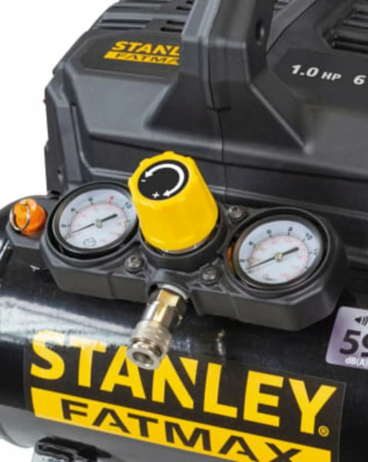 Stanley DST101/8/6 Compressor - 0,75kW - 8 Bar - 6L - 105L/min - Olievrij - Euro