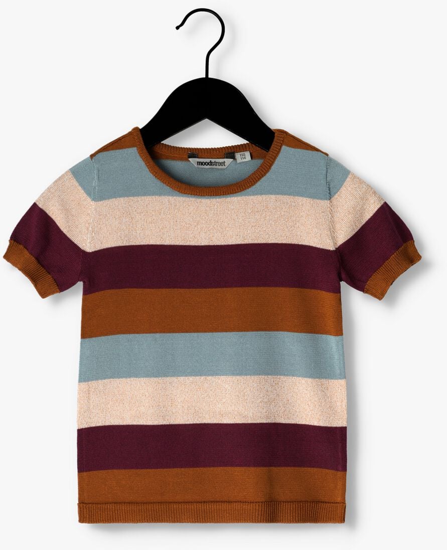MOODSTREET groene moodstreet t-shirt fine knitted striped top