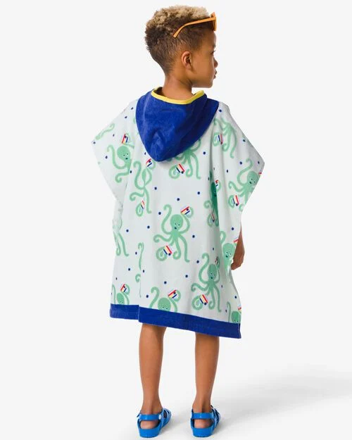 poncho de plage enfant 60x60 pieuvre