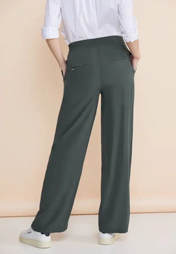 Loose Fit Viskosehose - marshy green