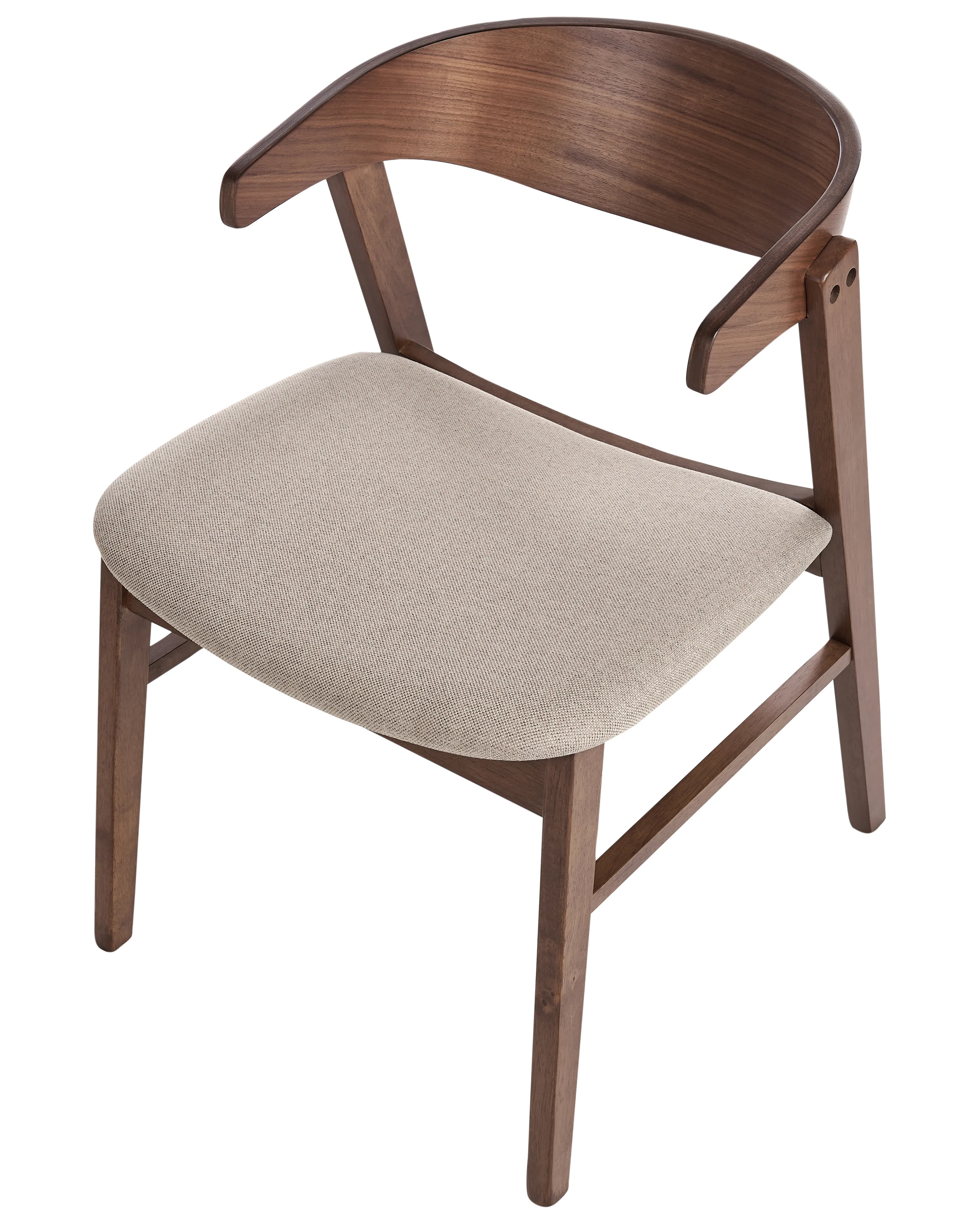 Set van 2 eetkamerstoelen LILLY Donkerbruin/beige