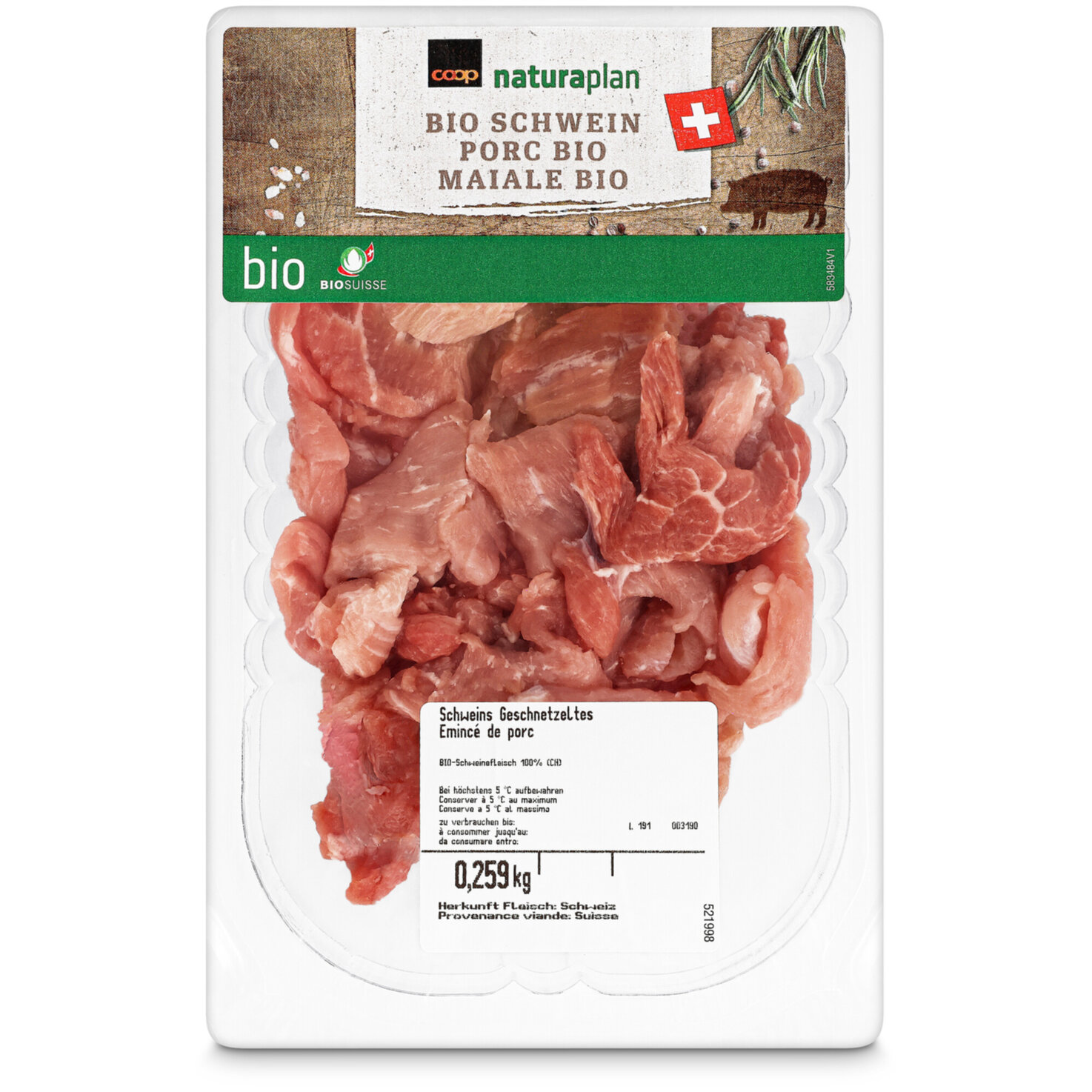 Naturaplan Bio Schweins Geschnetzeltes ca. 250g