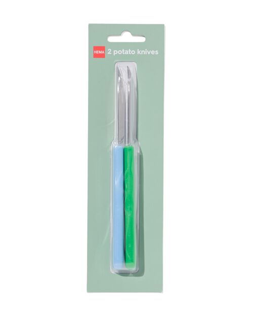 couteau à pommes de terre 2 pcs vert/bleu