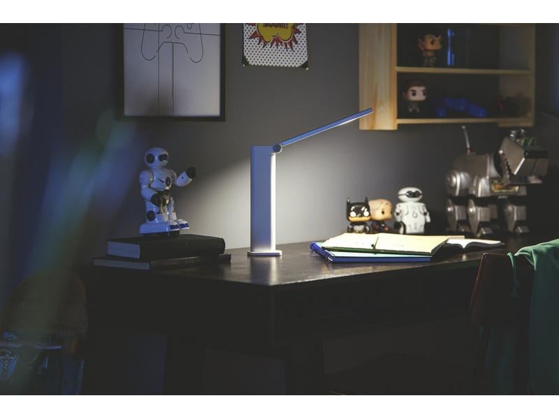 Philips Schreibtischleuchte Amber DSK202 40K, Weiss Dimmbar LED-Tischleuchte