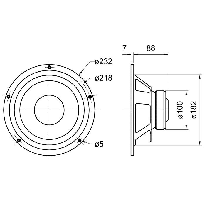 Visaton W 200 S 8 inch woofer 115W 8 Ohm