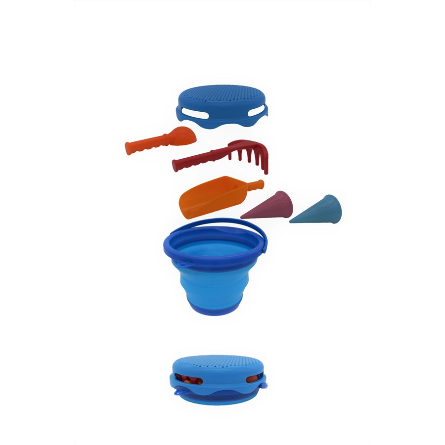 SCHILDKRÖT® 7-in-1 Sand Toys Falteimer-Set, blau