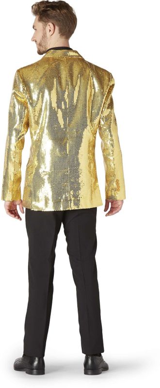 Suitmeister Sequins Goud Heren Blazer Carnavalskleding Glimmende Pailletten Goud Jasje