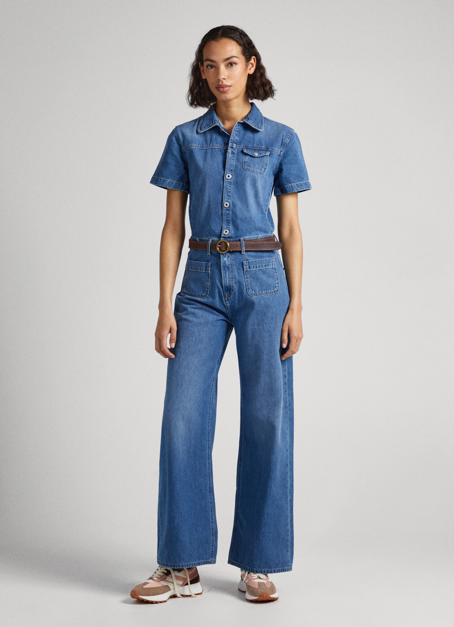 MACACÃO DE TRICÔ JEANS - jeans