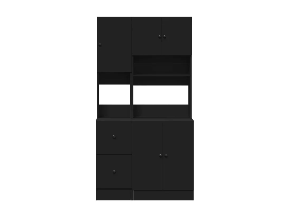 Armoire de cuisine noir 95x50x180 cm bois d'ingénierie