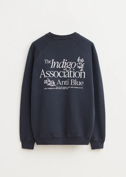 Sweater met geborduurde tekst blauw (BLW)