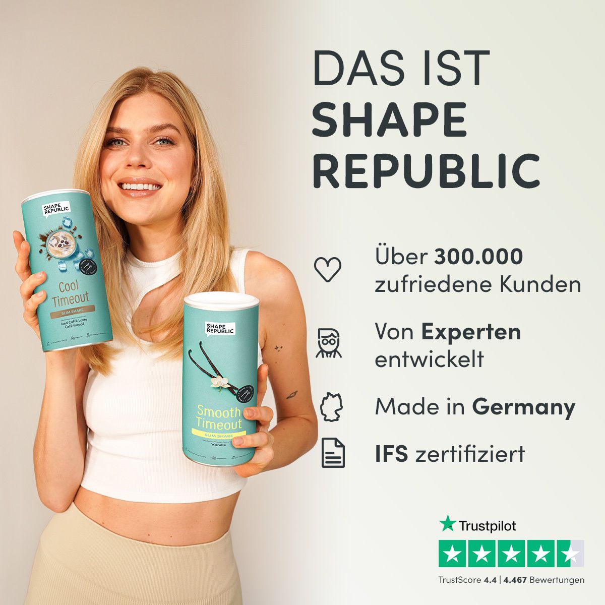 Shape Republic Slim Shake | Matcha Vanille Latte | Mahlzeitersatz