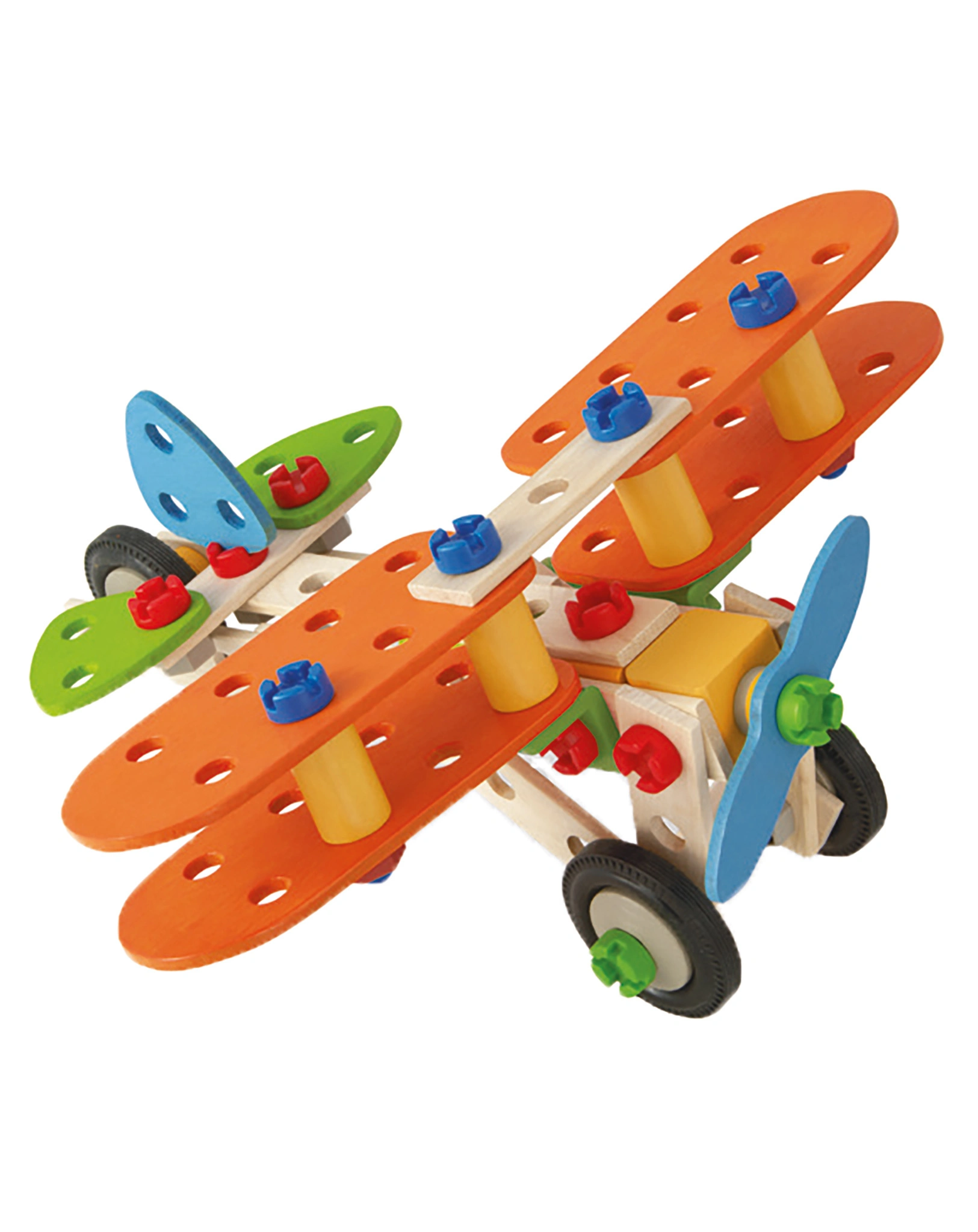 Holz-Doppeldecker CONSTRUCTOR 85-teilig in bunt