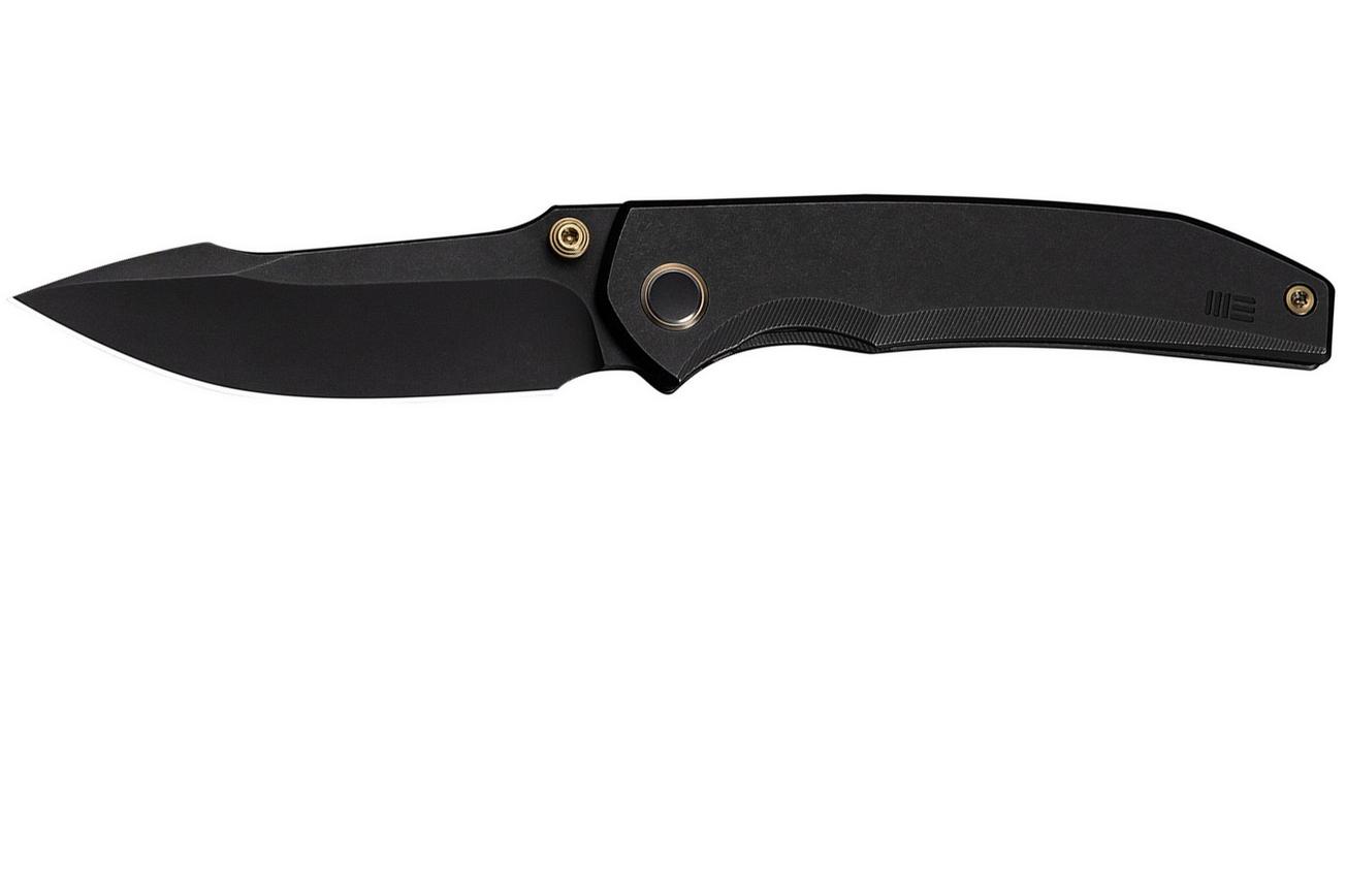 WE Knife Ryson WE24086-1 Blackwashed Böhler M390, Black Titanium, zakmes, Raven The Pirate design