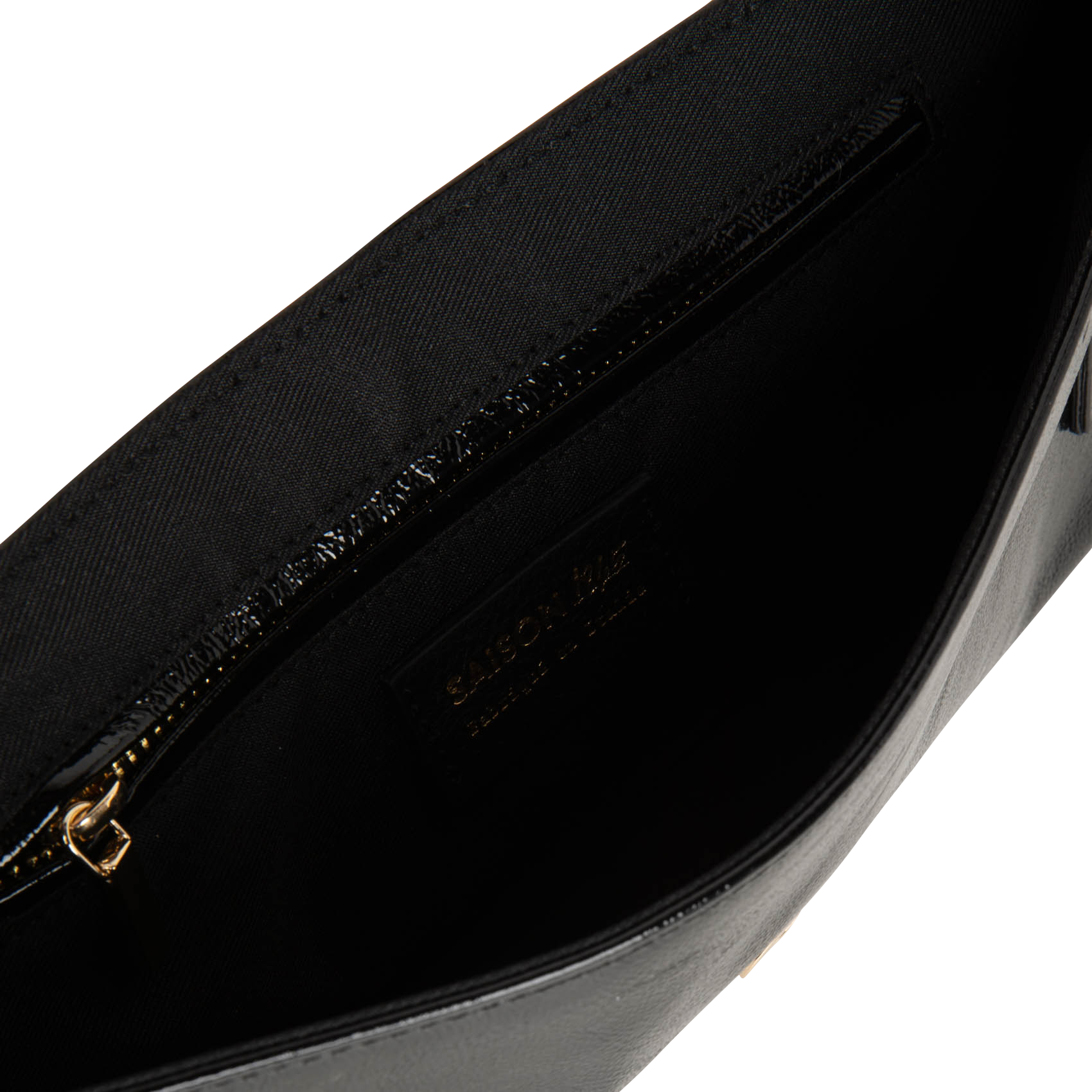ENA - Sac baguette en cuir vernis| Noir