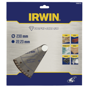 Irwin diamantschijf voor haakse slijper Ø230 mm. Voor kermamiek.
