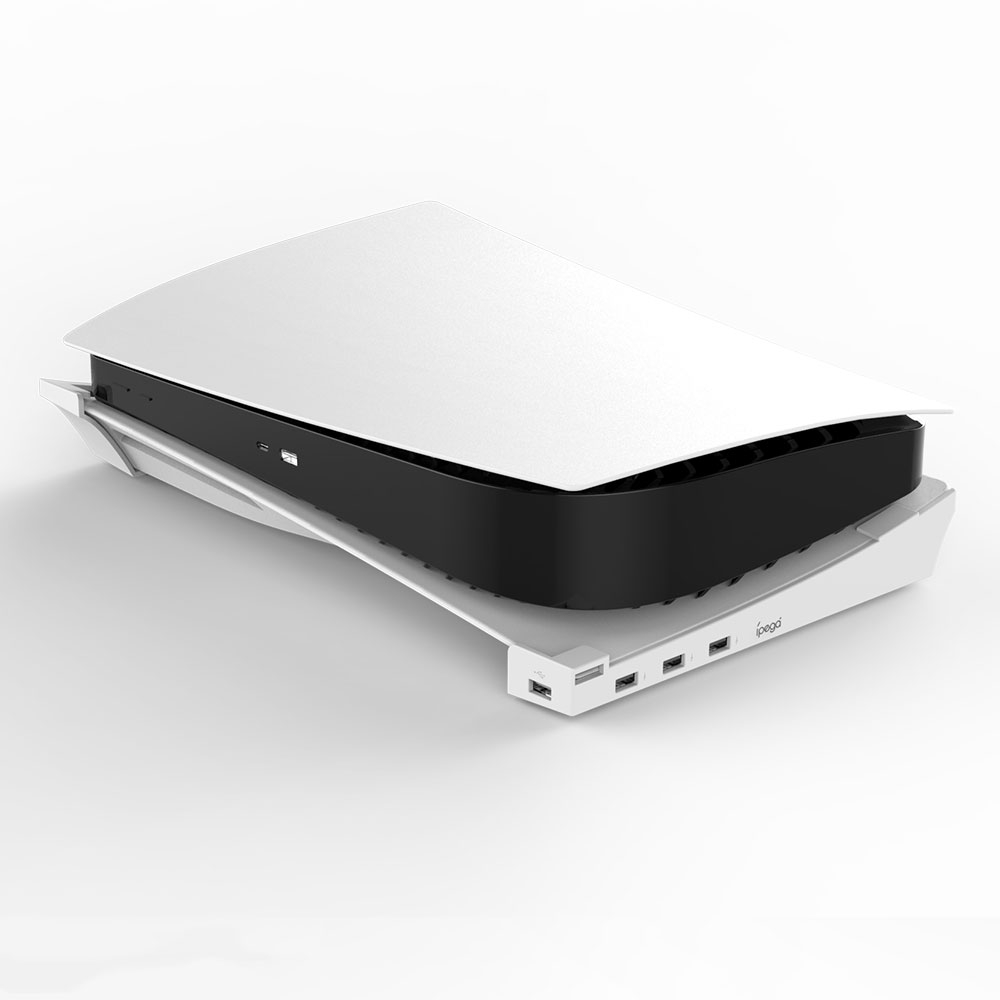Sony PlayStation PS5 Halterung mit 4x USB A Multiport Erweiterung für die Konsole - Weiss
