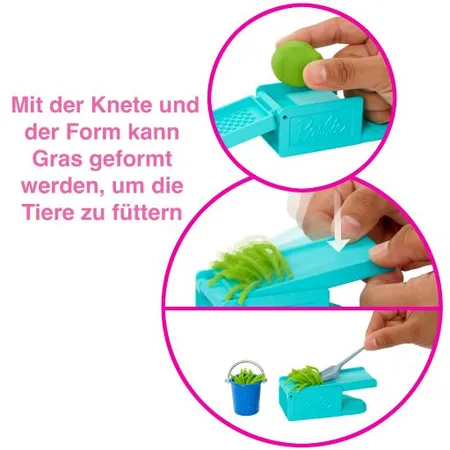 Barbie Hühnerhof Spielset, Barbie-Puppe, zierliche Körperform, brünett, Zubehörteile, für Kinder ab 4 Jahren