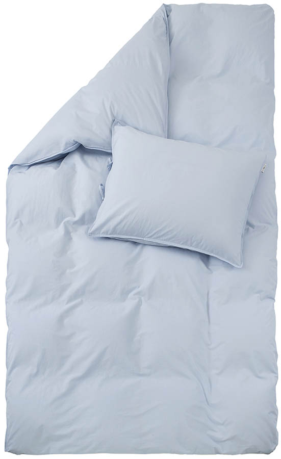 Plain cotton bomullsengesett 140x200 lys blå