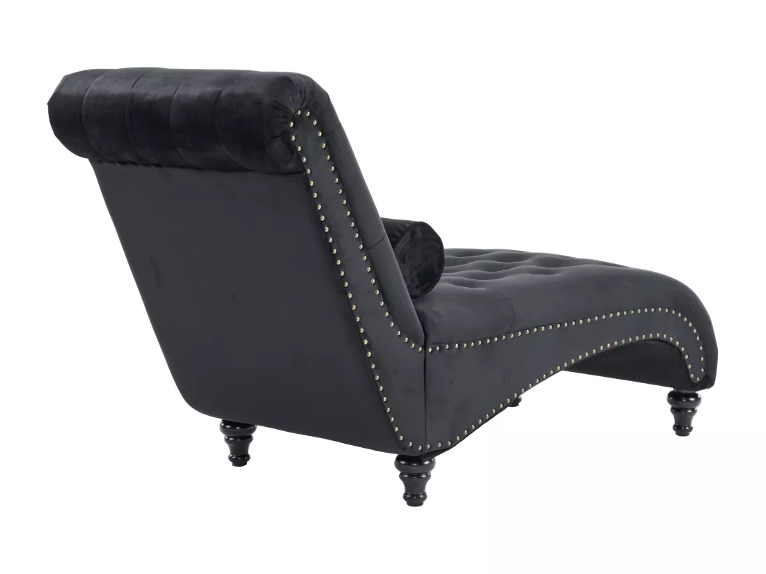 Canapé rembourré - avec coussin lombaire - Noir