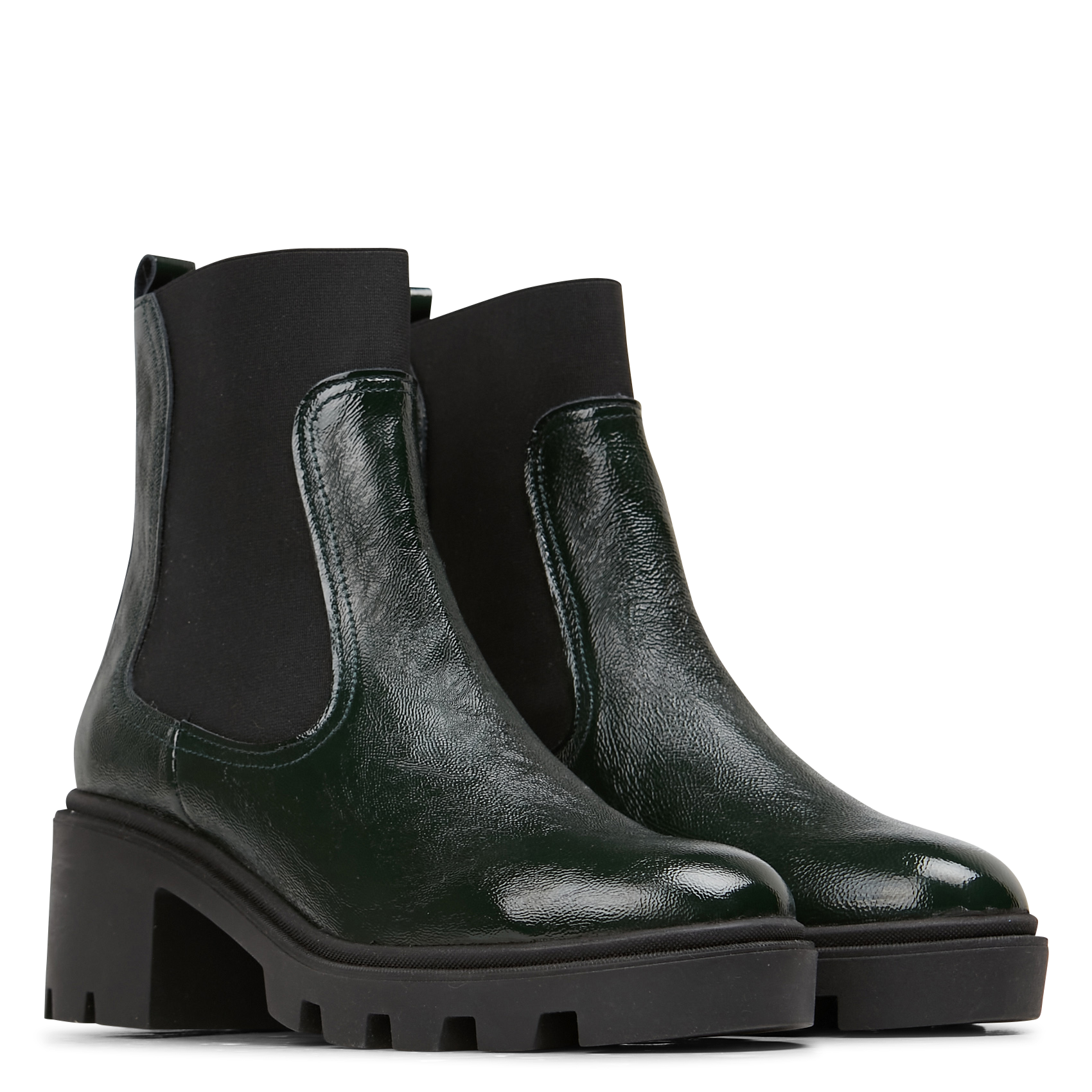 PUCA - Boots à talon en cuir brillant | Vert