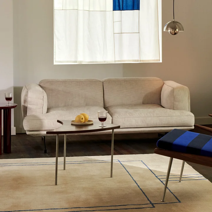 &Tradition - Inland Sofa AV22, 2-Sitzer, Gestell schwarz / grau (Hallingdal 130)