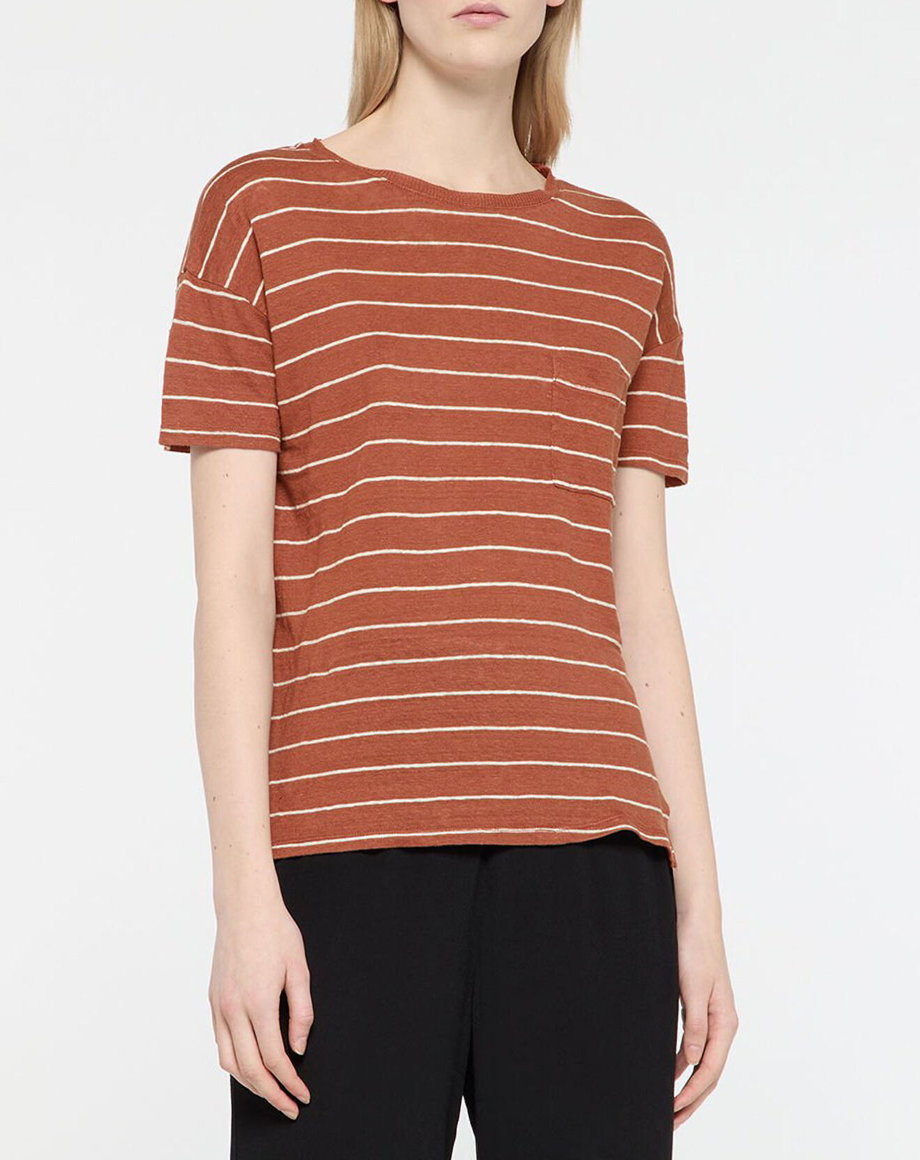 Yerse T-Shirt 100% Lin Cinthia marron