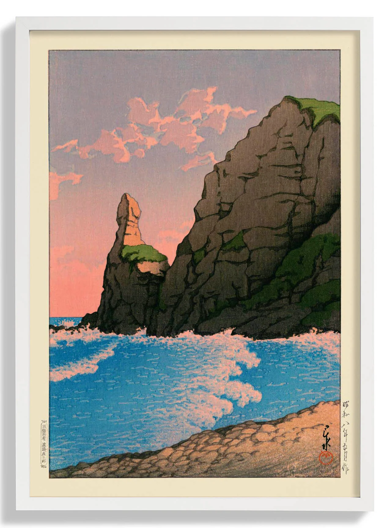 Setakamu-Felsen in Shiribe von Hasui