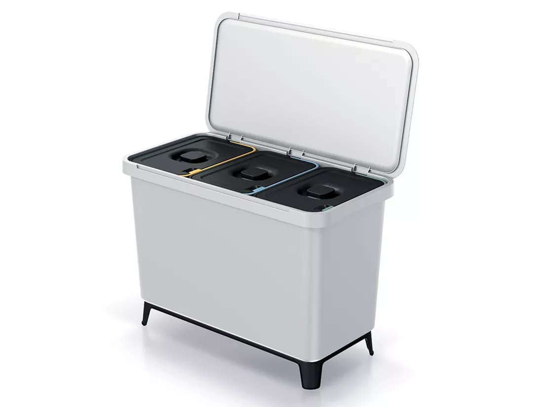 Classificateur de recyclage 3x10l Couleur blanche Keden 57x29x41