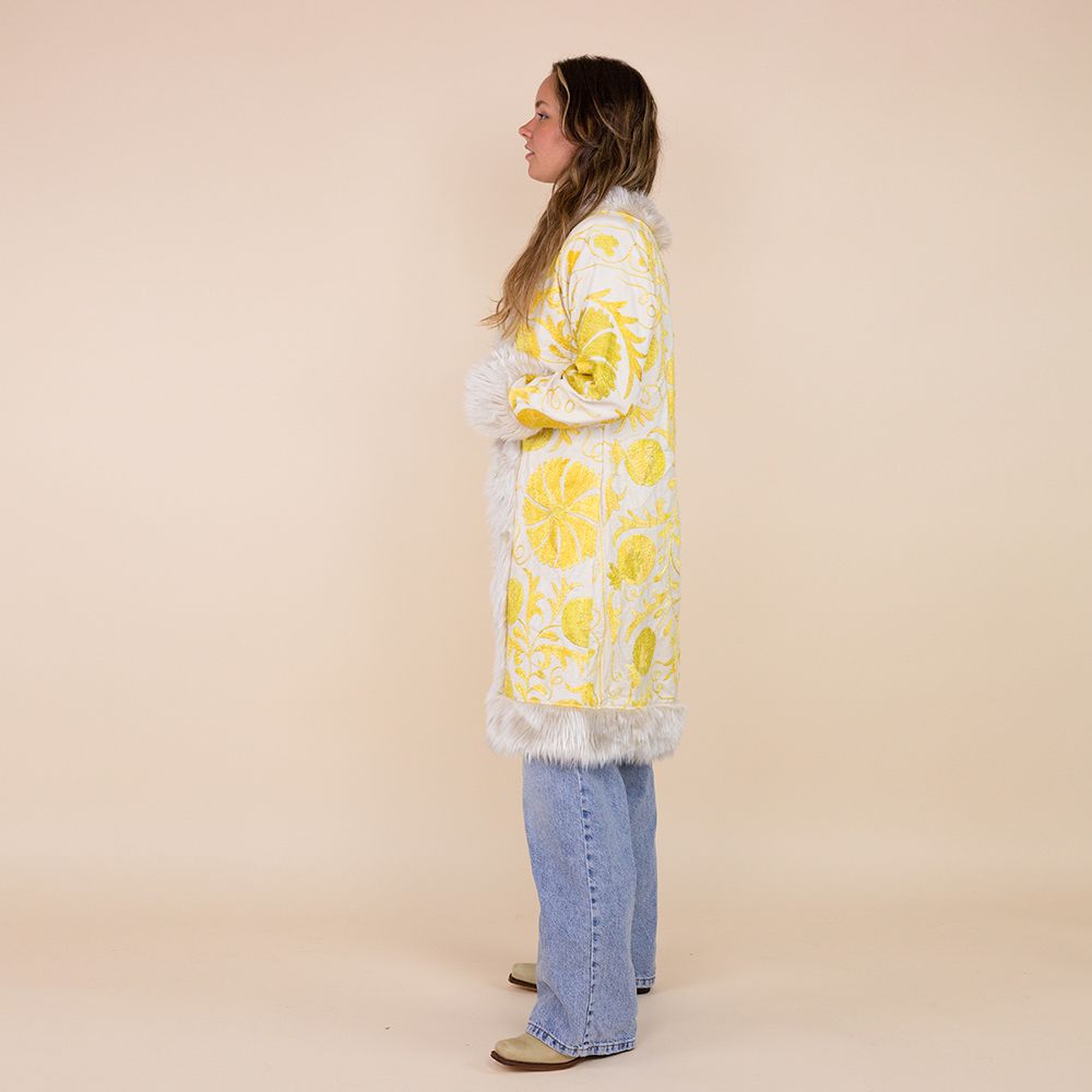 Suzani coat Feruza geel - beige