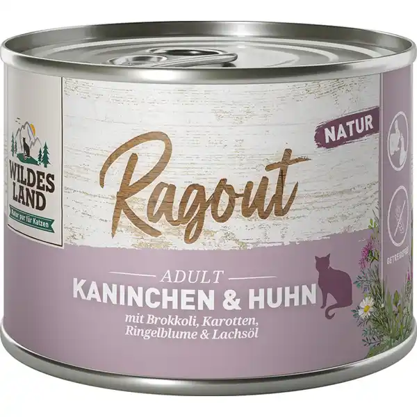Katzennassfutter Ragout Kaninchen Huhn mit Brokkoli