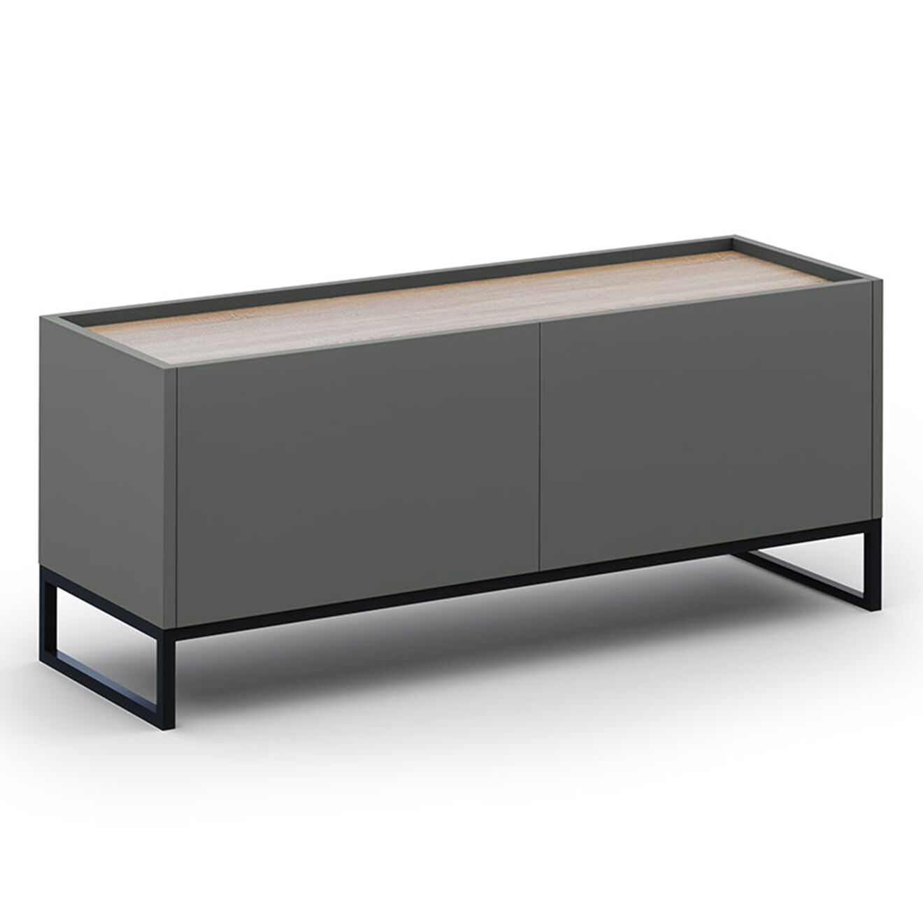 Windsor & Co Meuble TV Helene gris/chêne naturel - 120x40x50 cm
