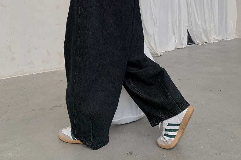 SIMPLE BLACK - Hoge taille losse baggy jeans