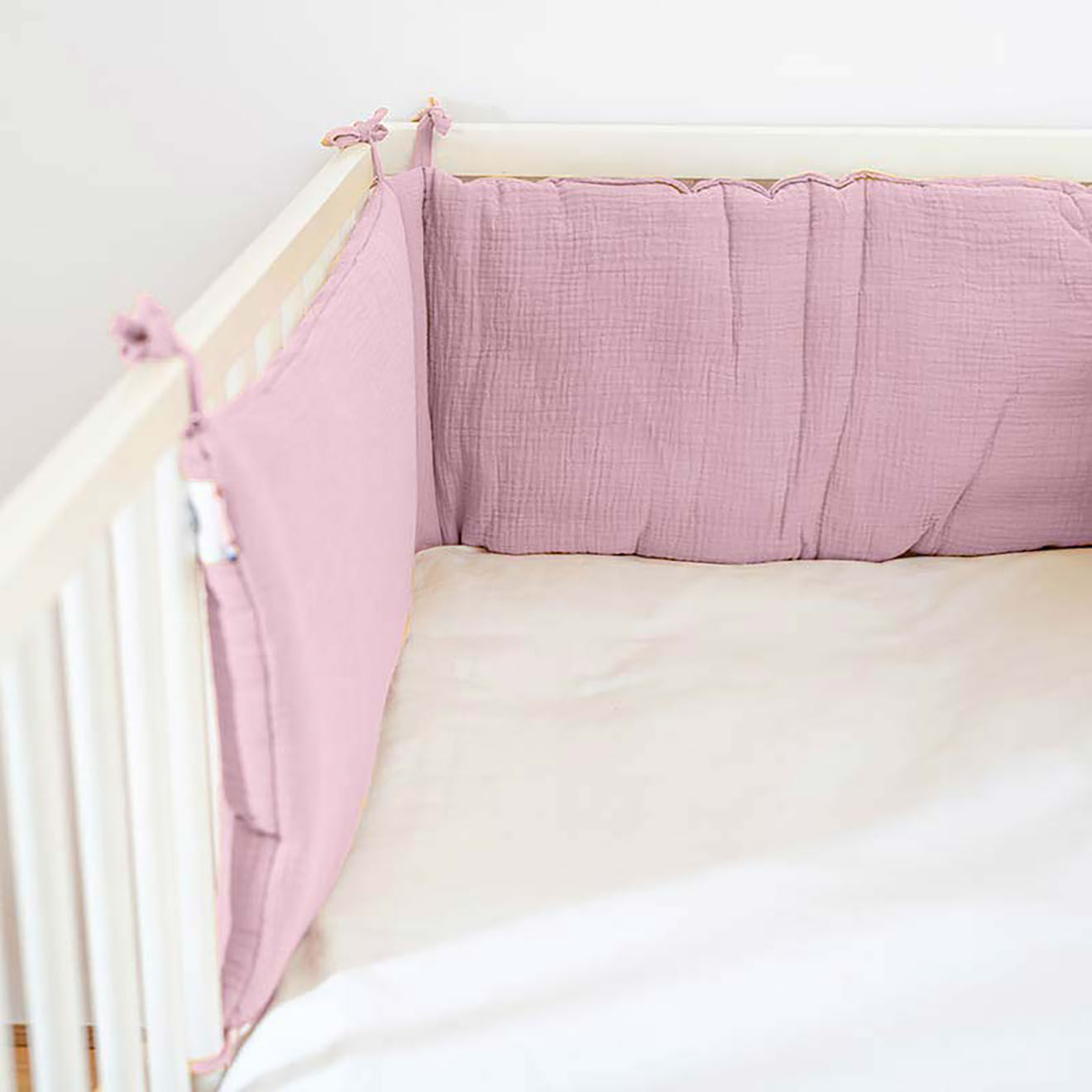 Papate Tour de Lit en Coton Bio rose - 30x190 cm
