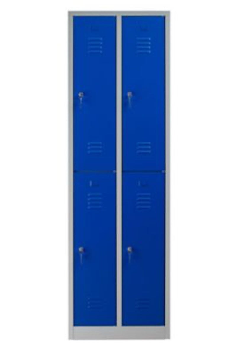 PROREGAL Garderobekast Camel 4 Compartimenten HxBxD 195 x 60 x 50 cm Cilinderslot Grijsblauw