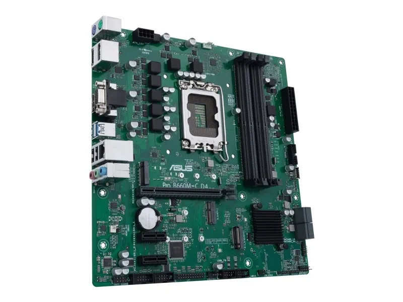 ASUS PRO B660M-C D4-CSM - Bundkort - micro ATX - LGA1700 sokkel - B660 Chipset - USB 3.2 Gen 1, USB-C Gen1 - Gigabit LAN - onboard grafik (CPU påkrævet) - HD Audio (8-kanaler)