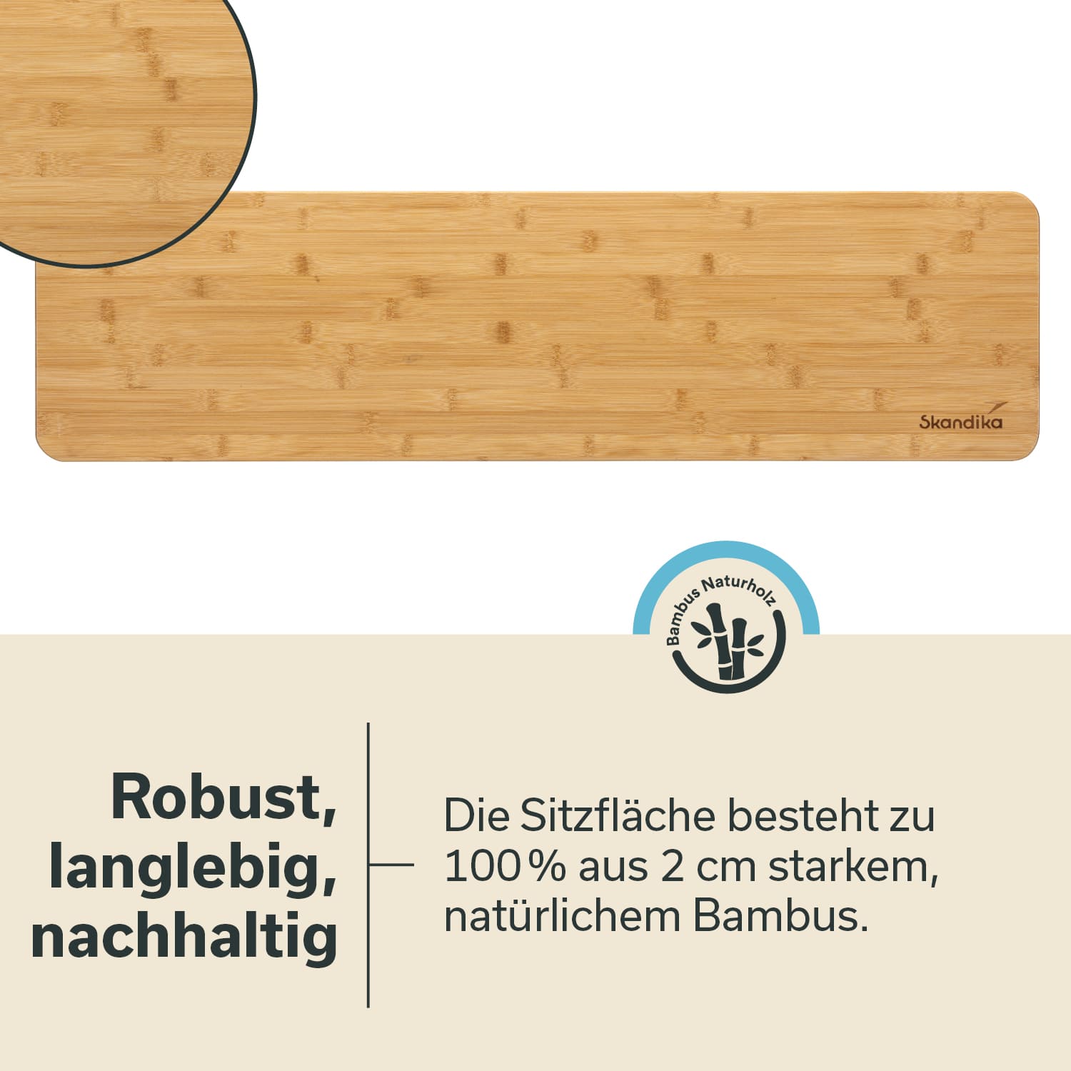 Skandika Tolja bamboe zitbank - Set van 2
