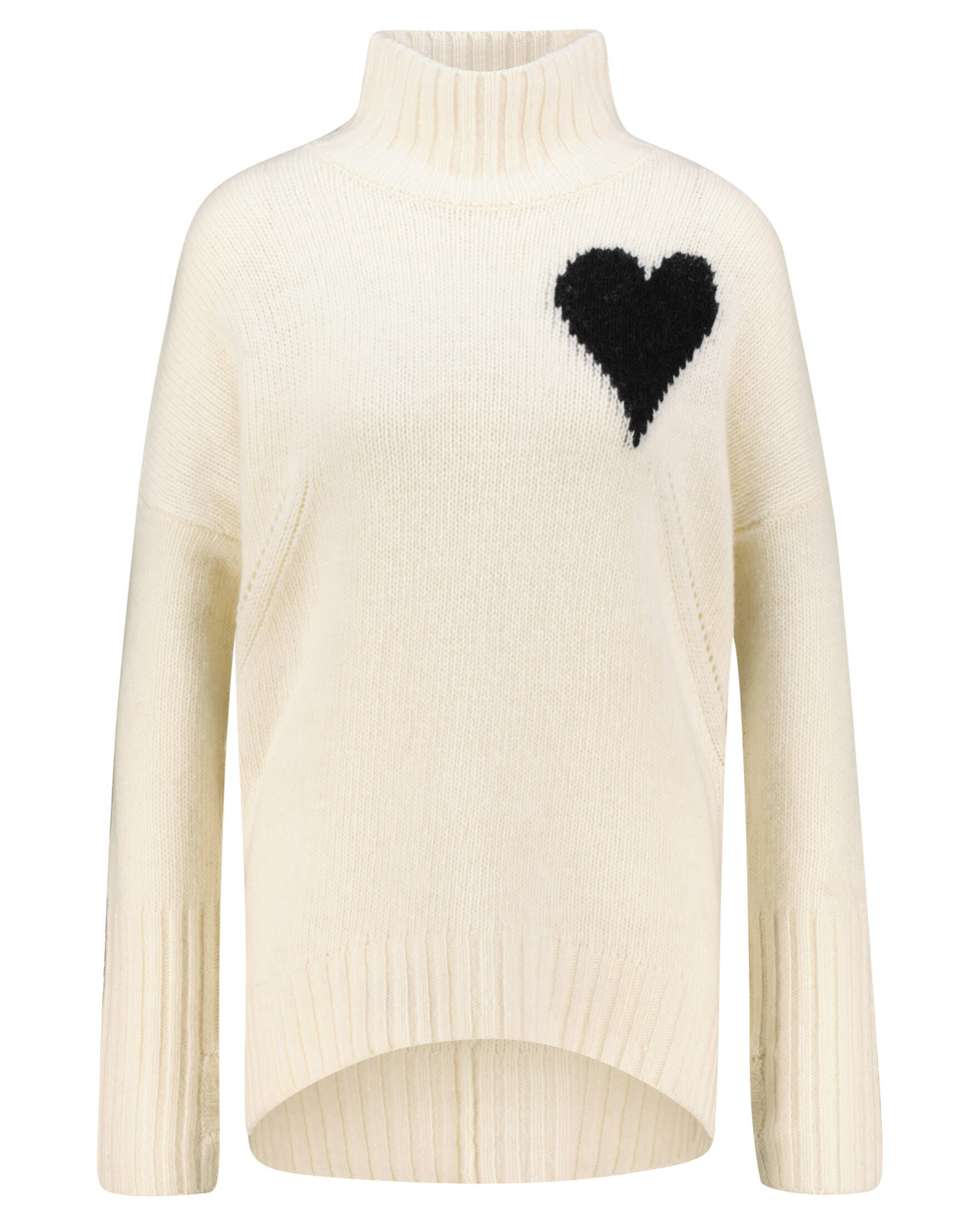 Frogbox| Damen Wollpullover mit Herzstickerei