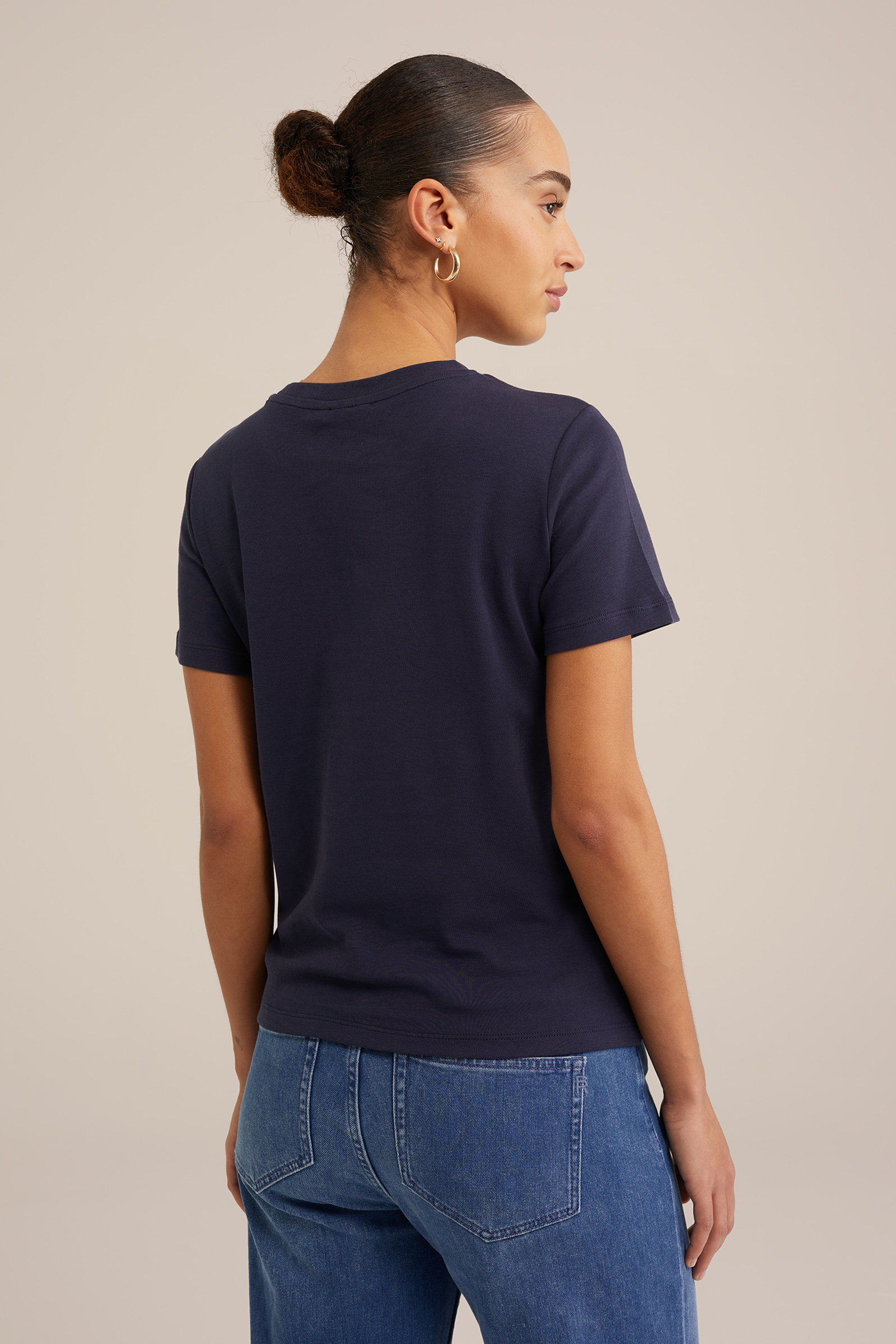 T-shirt WE Fashion Donkerblauw