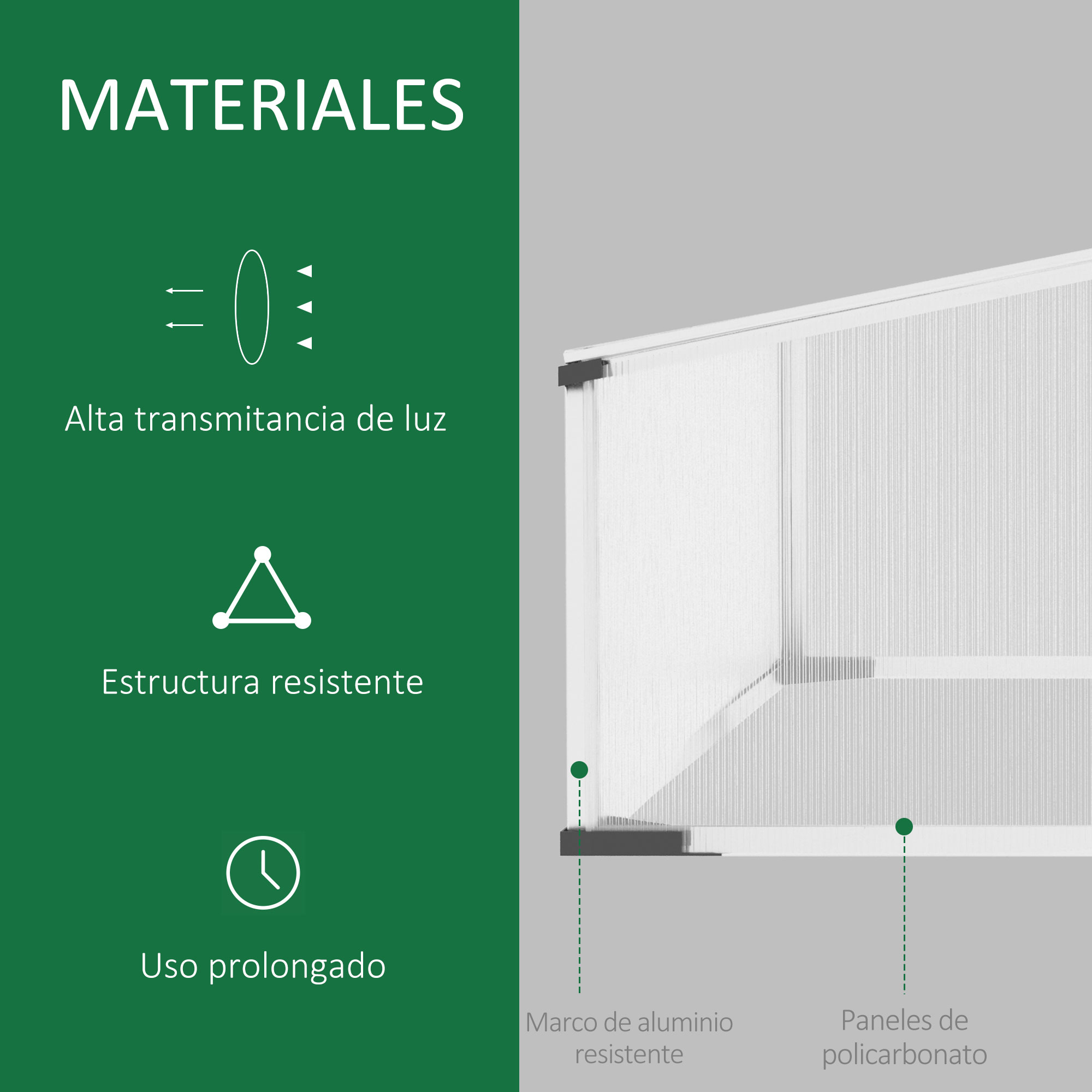 Estufa de jardim Outsunny transparente e prateada com 4 telhados articulados