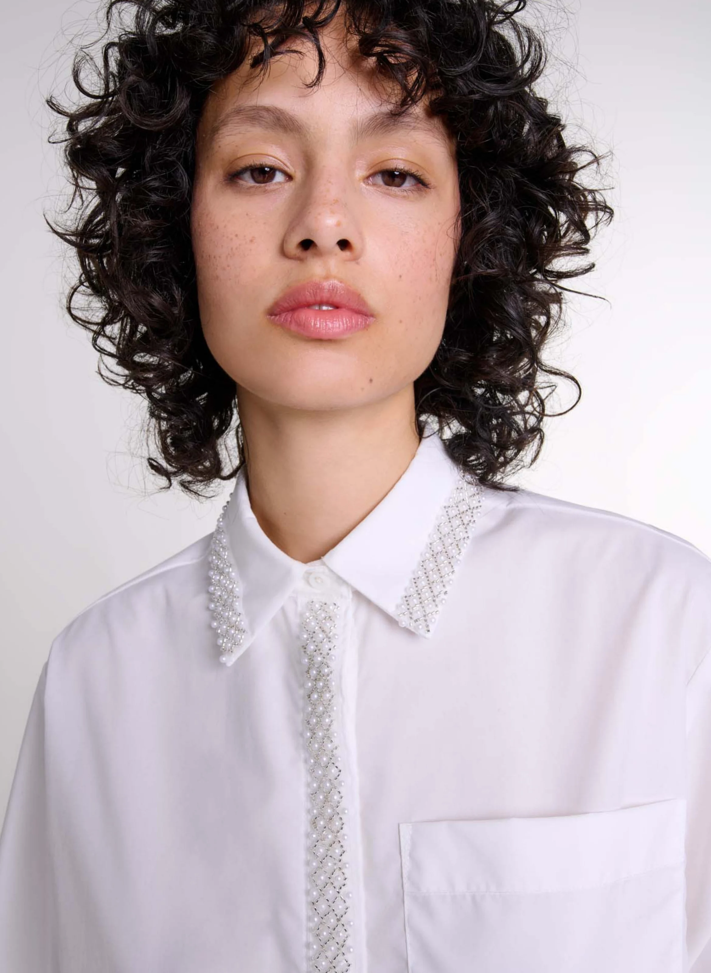 Chemise col classique en coton | Blanc