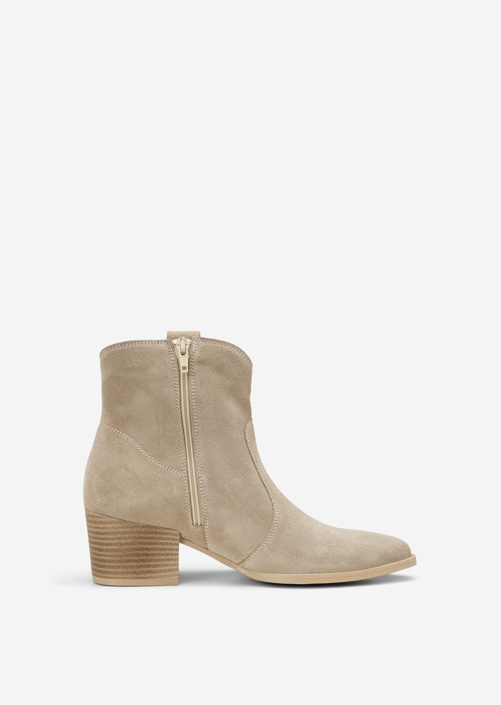 Western-Stiefelette aus softem Velours-Rindleder