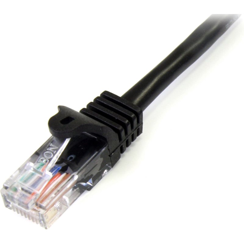 StarTech.com Câble réseau Cat5e UTP sans crochet de 3m - Cordon Ethernet RJ45 anti-accroc - M/M - Noir