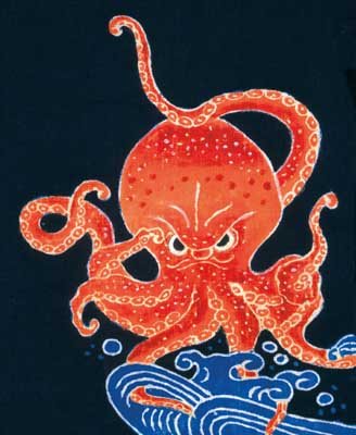 Octopus Noren Curtain Design Card