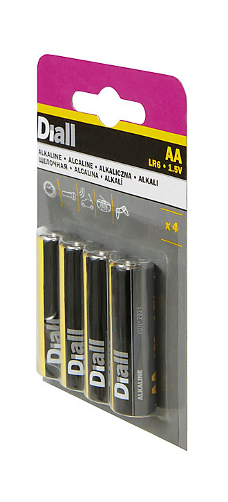 Pile alcaline AA (LR6) Diall, lot de 4